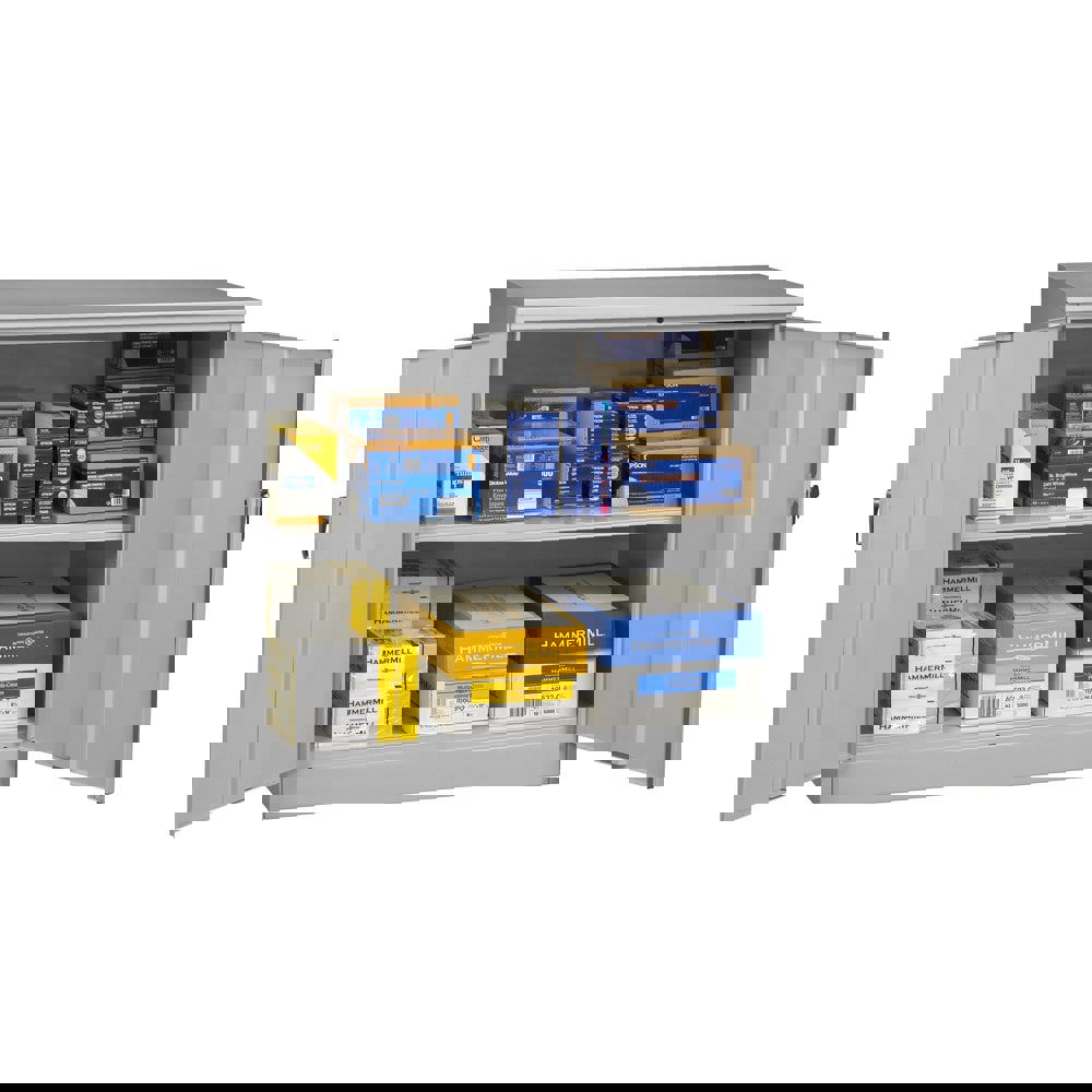 2 Shelf Locking Storage Cabinet